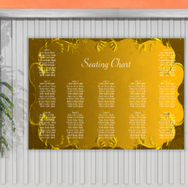 Póster Elegant Gold Wedding Reception Seating Chart