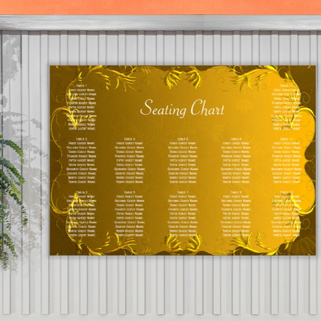 Póster Elegant Gold Wedding Reception Seating Chart (Subido por el creador)
