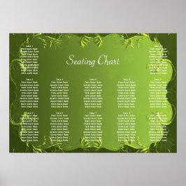 Póster Elegant Green Wedding Reception Seating Chart