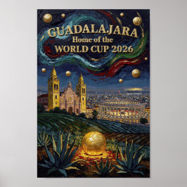 Póster Elegant Guadalajara Soccer Art 2026 Stadium