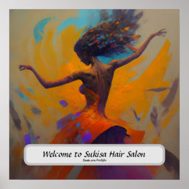 Póster  Elegant Hair Salon Custom Name Poster