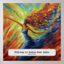 Póster  Elegant Hair Salon Custom Name Poster