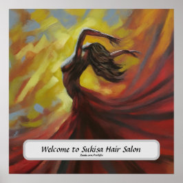 Póster  Elegant Hair Salon Custom Name Poster