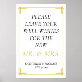 Póster Elegant Island Citrus Yellow Green Guestbook Sign