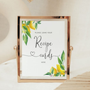 Póster Elegant Lemon deja tu tarjeta de receta aquí