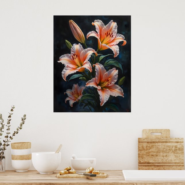 Póster Elegant Lily Flower Art – Premium Prints & Unique  (Cocina)