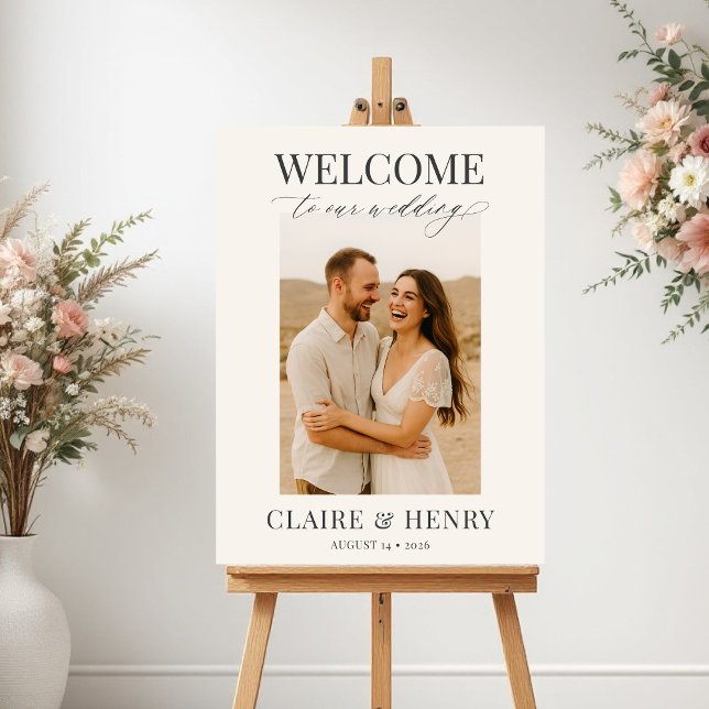 Póster Elegant Minimalist Photo Wedding Welcome  (Subido por el creador)
