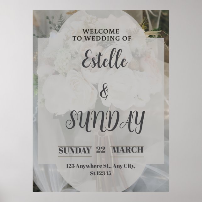 Póster Elegant Minimalist Wedding Welcome Sign (Frente)