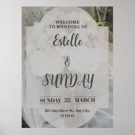 Póster Elegant Minimalist Wedding Welcome Sign