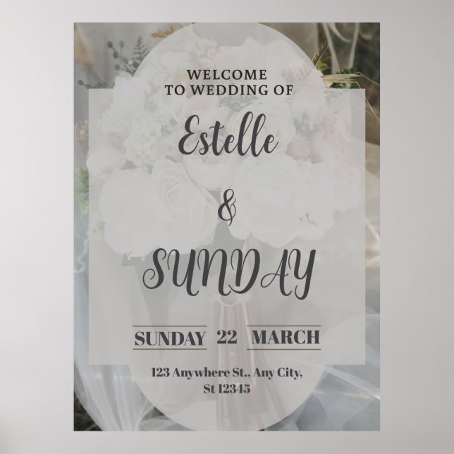Póster Elegant Minimalist Wedding Welcome Sign (Frente)