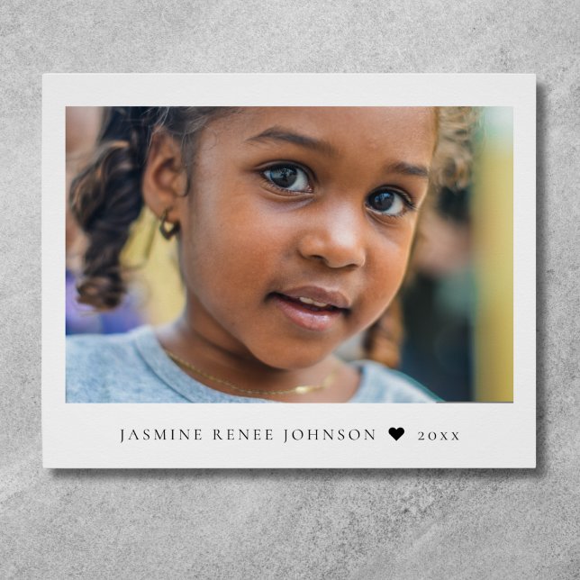 Póster Elegant Modern Photo Name (Custom Photo Poster)