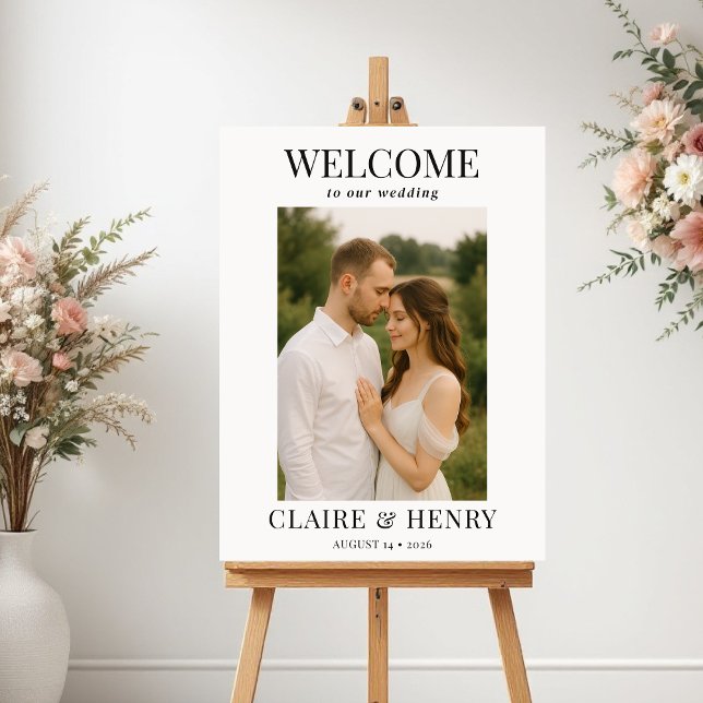 Póster Elegant Modern Photo Wedding Welcome  (Subido por el creador)