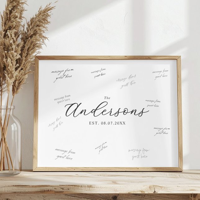Póster Elegant Modern Wedding Guest Signature (Subido por el creador)