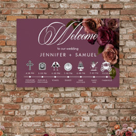 Póster Elegant Moody Soft Rust Burgundy Order of Events