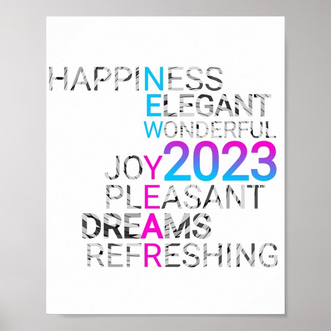Póster elegant new year 2023 quotes sayings (Frente)