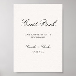 Póster Elegant Old Money Wedding Guest Book 