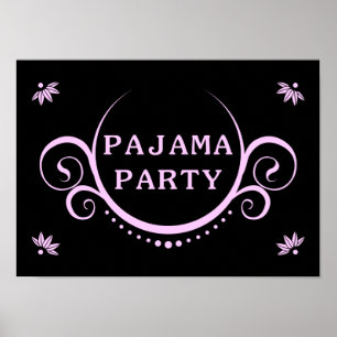 Póster elegant pajama party invitation