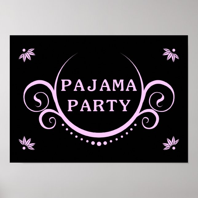 Póster elegant pajama party invitation (Frente)