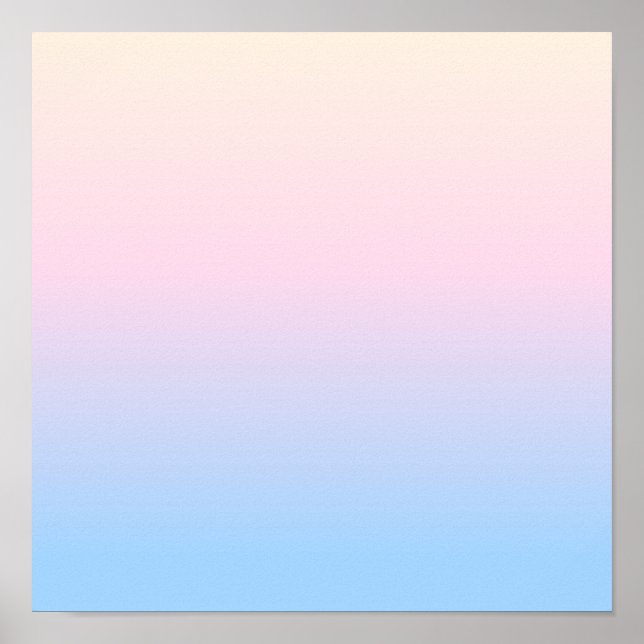 Póster elegant pastel pink blue bright gradient colors (Frente)