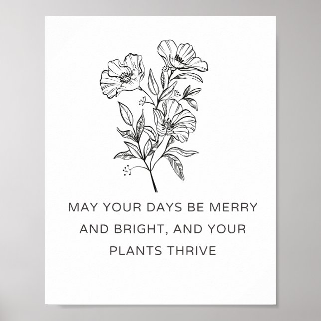 Póster Elegant Plant Mom Christmas Gift - Plants Thrive (Frente)