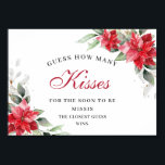Póster Elegant Poinsettia Guess How Many Bridal Shower Po<br><div class="desc">Elegant Red Poinsettia ENGAGEMENT PARTY Welcome Poster Sign.</div>