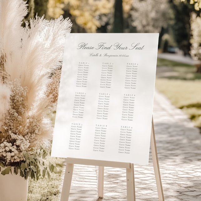 Póster Elegant Script Personalized Wedding Seating Chart (Subido por el creador)