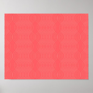 Póster Elegant, simple, red, modern wavy lines