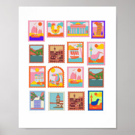 Póster ELEGANT STAMPS ART Poster