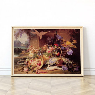 Póster Elegant Still Life with Flowers by Eugene Bidau