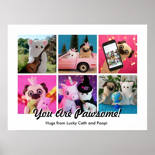 Póster Elegant Stylish Simple Personalized Photo Collage  (Frente)