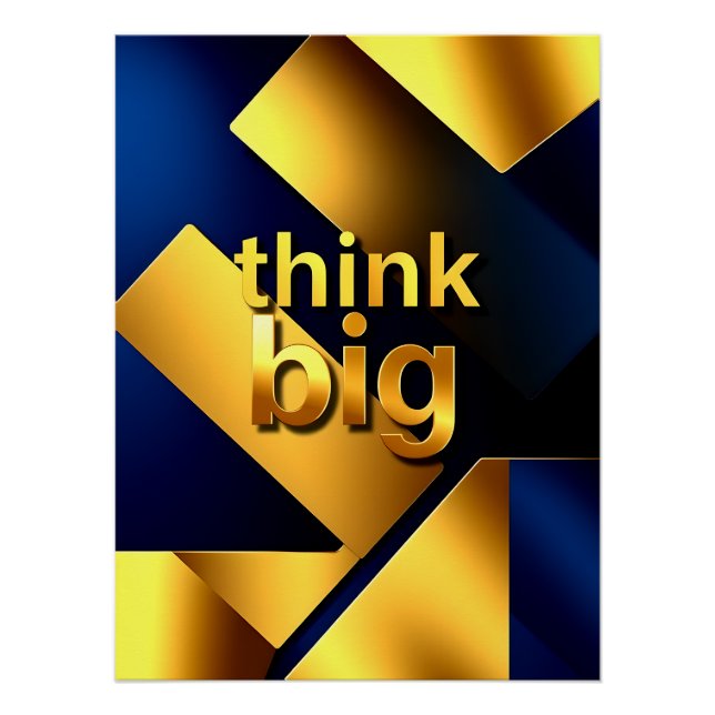 Póster Elegant Think Big Gold (Anverso)