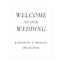 Elegant Timeless White Wedding Reception Sign