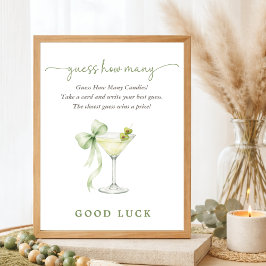 Póster Elegant Tini One  Baby Shower Game Guess How Many