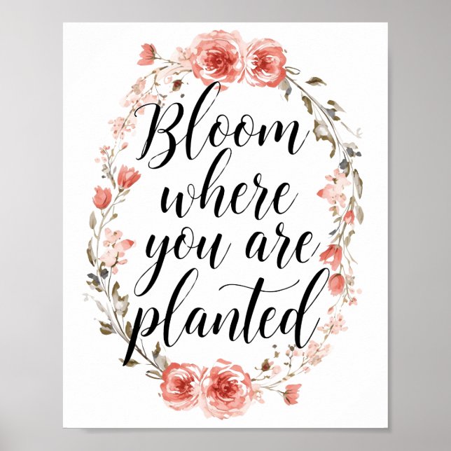 Póster Elegant Watercolor Botanical Message (Frente)