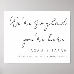Póster Elegant Wedding Welcome Sign