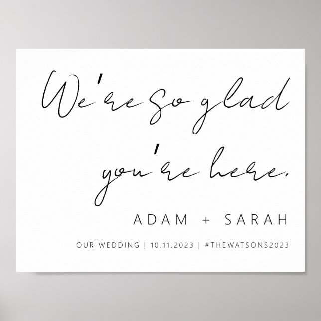 Póster Elegant Wedding Welcome Sign (Frente)