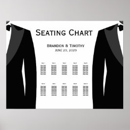 Póster Elegant White Gay Wedding Seating Chart