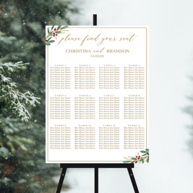 Póster Elegant Winter Wedding Seating Chart (Subido por el creador)