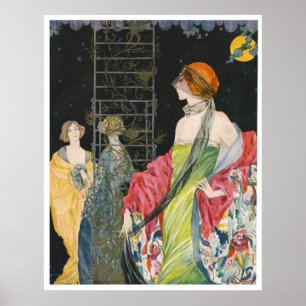 Póster Elegant Womens Vintage Fashions