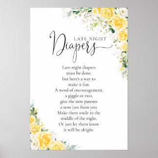 Póster Elegant Yellow Baby Shower Poster