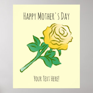 Póster Elegant Yellow Rose