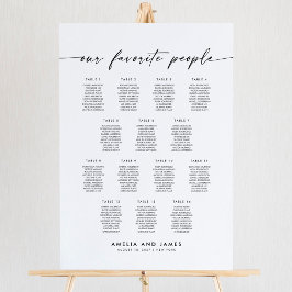 Póster Elegante 14 mesas Cuadro de asientos favoritos par