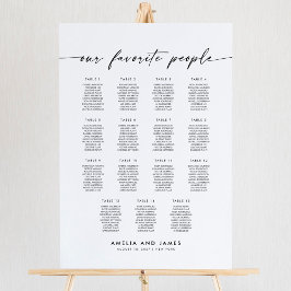 Póster Elegante 15 mesas Cuadro de asientos favoritos par