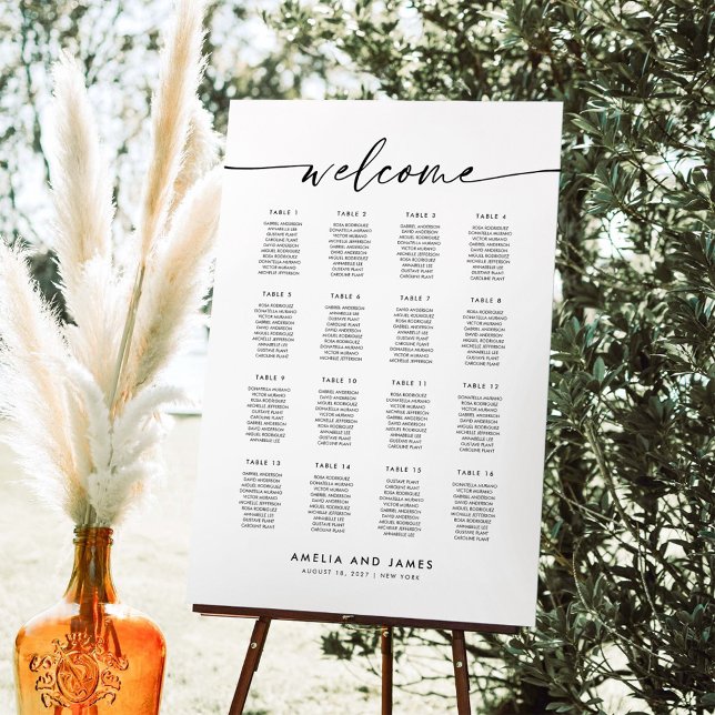 Póster Elegante 16 Mesas Carta De Bienvenida (Subido por el creador)