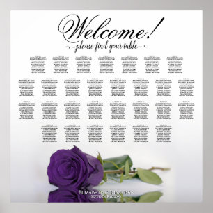Póster Elegante 29 Tabla Real de Asientos Rosa Púrpura