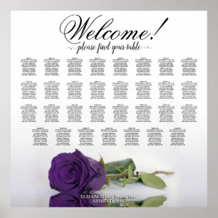 Póster Elegante 31 Tabla Real de Asientos Rosa Púrpura
