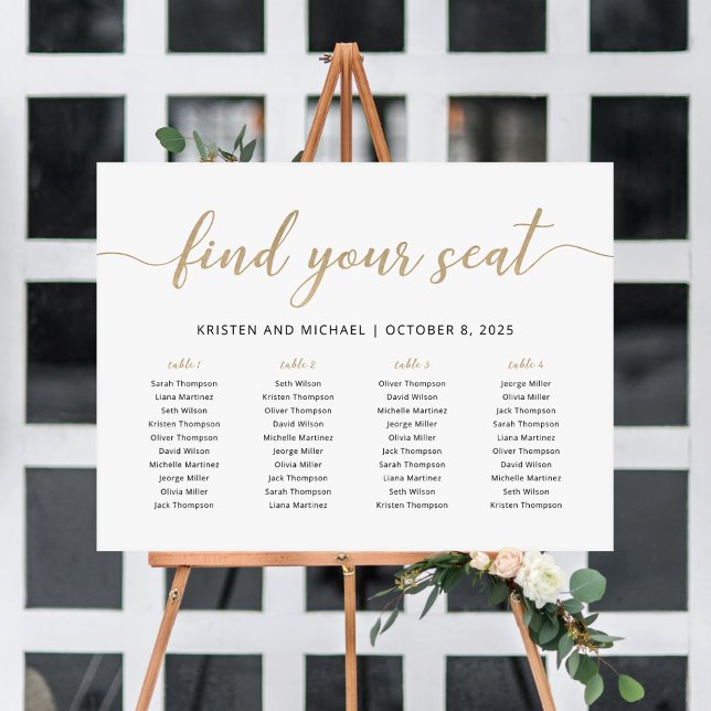Póster Elegante 4 Mesas Encuentra Su Asiento (Subido por el creador)