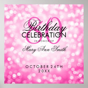 Póster Elegante 80 aniversario fiesta de cumpleaños: Cobr