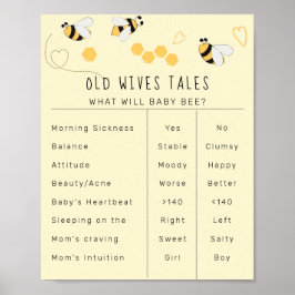 Póster Elegante abeja miel viejas viejas tablas de histor