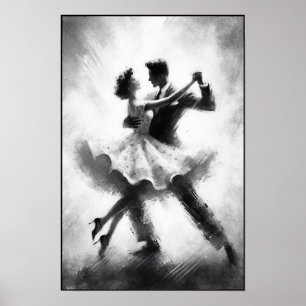 Póster Elegante Abstracto De Baile De Swing